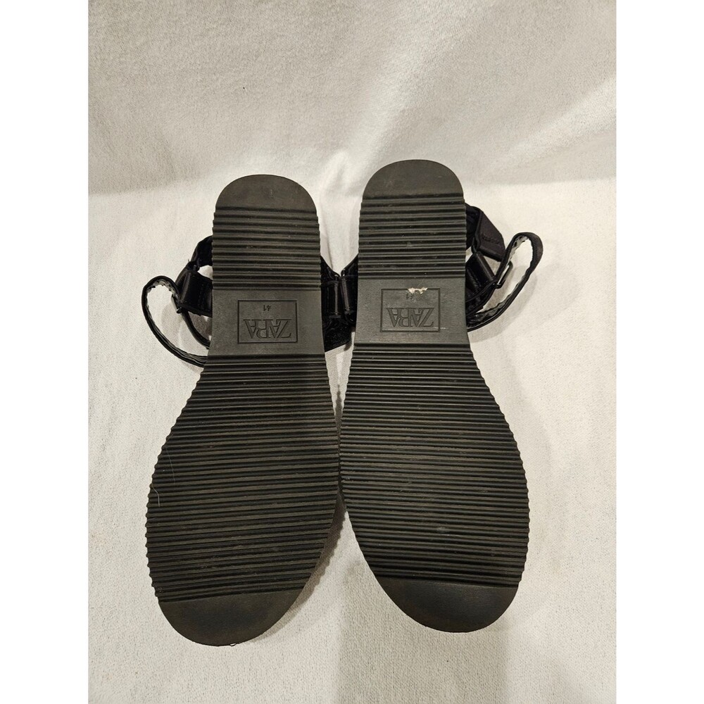 Zara Black Sport Sandals with Adjustable Straps US 10 - Picture 2 of 4